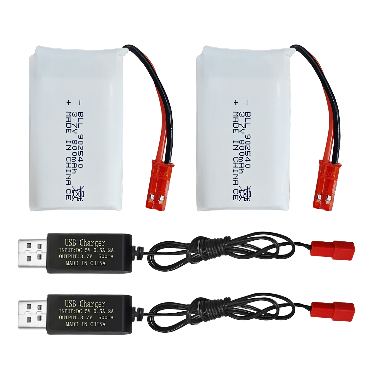 Drone Mjx Rc - 2PCS 3.7V 800mAh Lipo Battery With