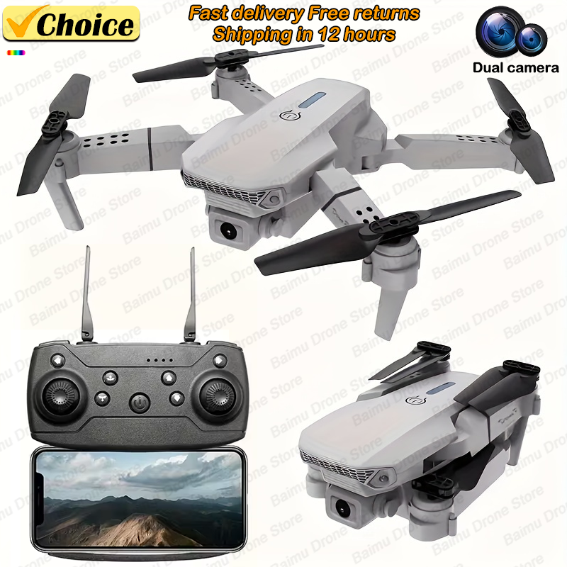 Rc Drone E88 - Professional Drone E88 4K Wide-Angle HD
