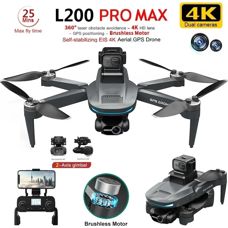 L200 PRO MAX Drone 4K 2-Axis P - مراجعة Drone Rc With Screen وسعره