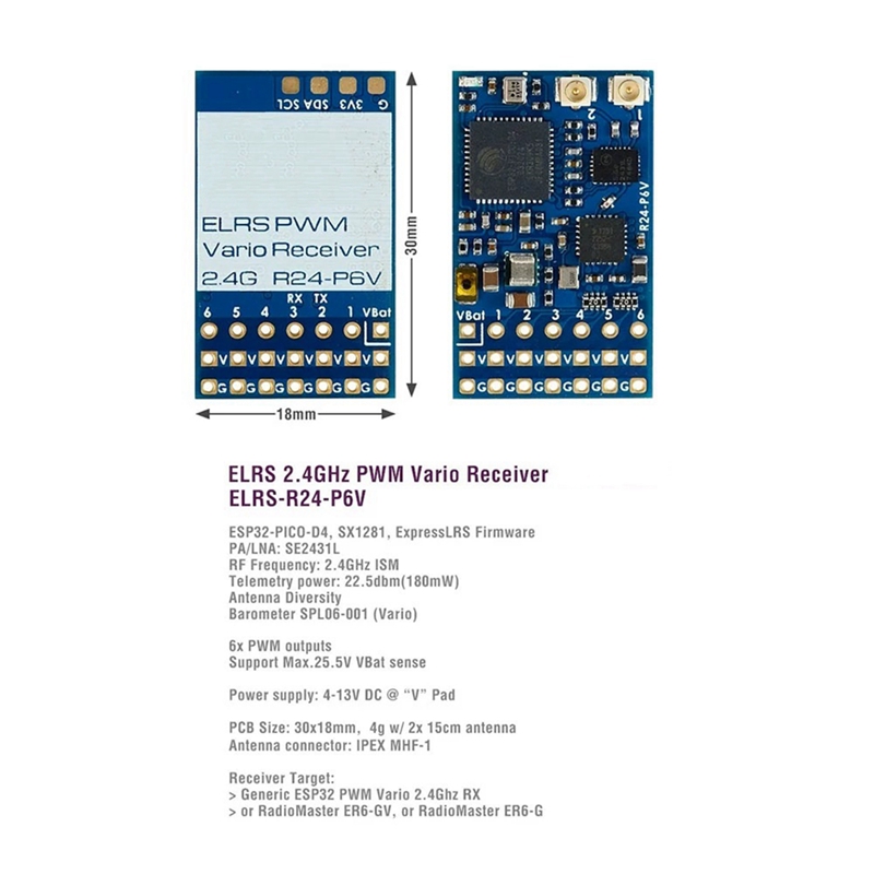 ELRS 2.4GHz PWM Vario Receiver - مراجعة Drone Rc وسعره