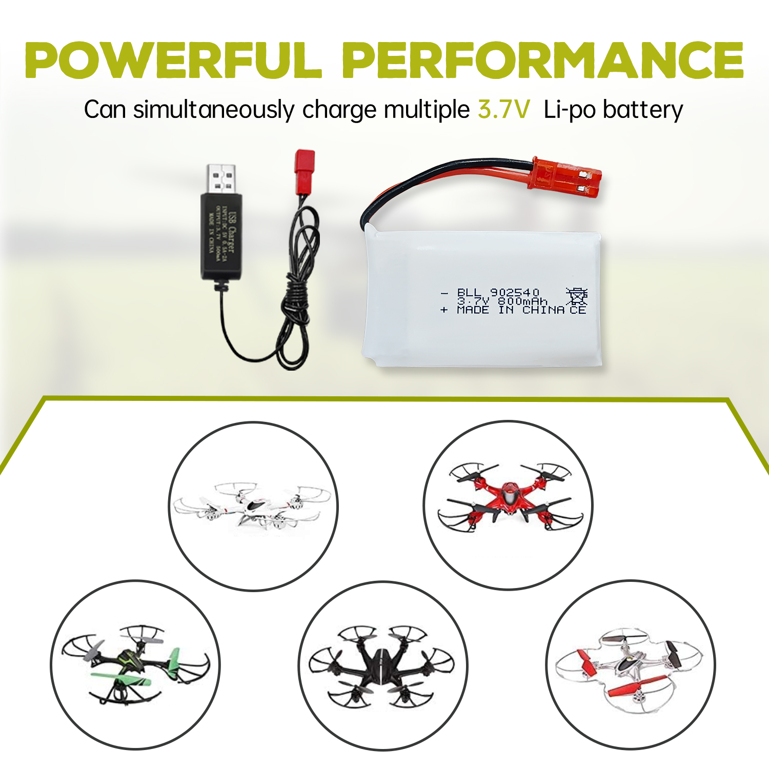 2PCS 3.7V 800mAh Lipo Battery  - مراجعة Drone Mjx Rc وسعره