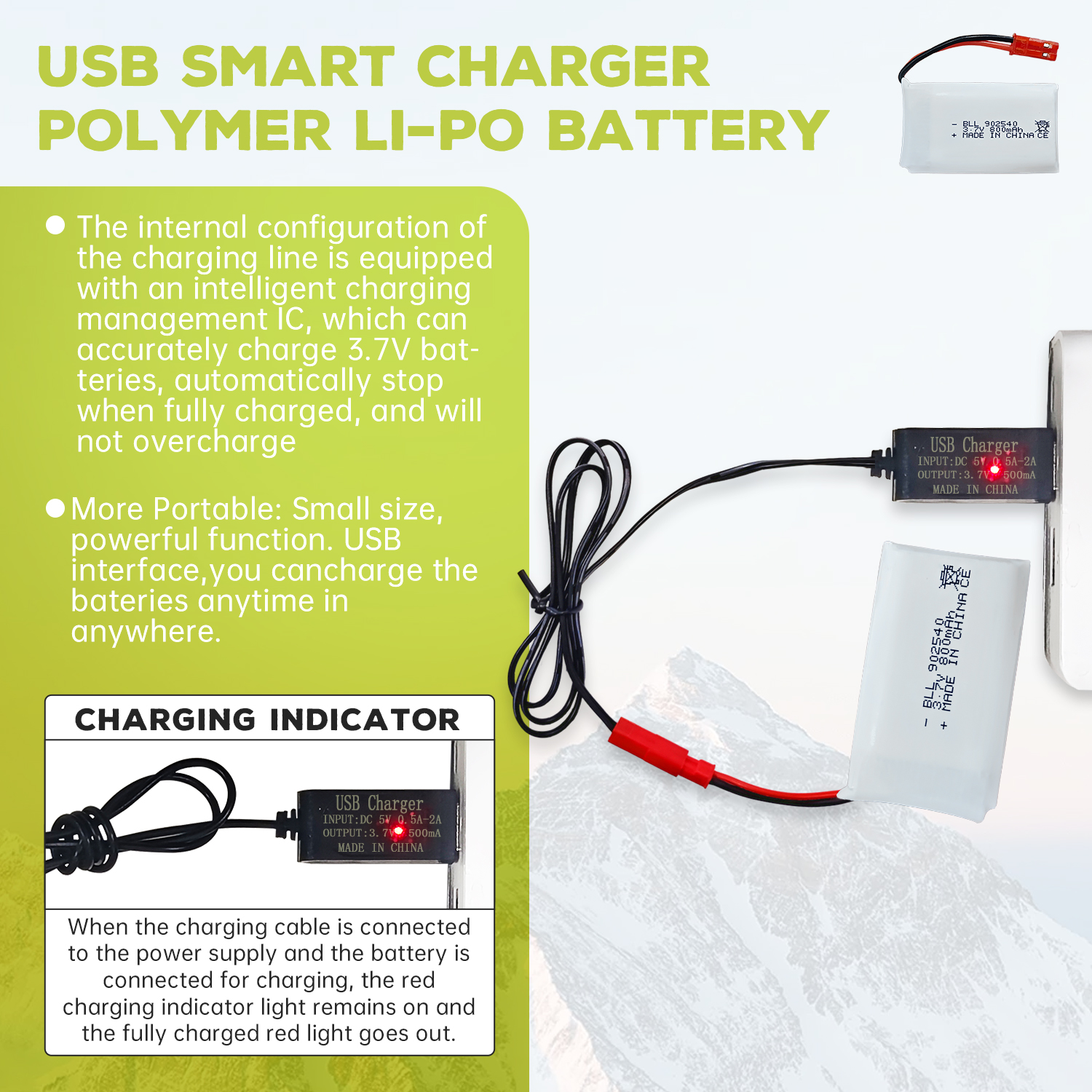 2PCS 3.7V 800mAh Lipo Battery  - مراجعة Drone Mjx Rc وسعره