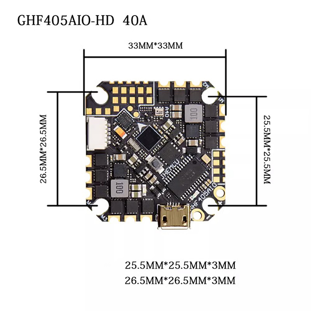 JHEMCU GHF405AIO-HD 40A AIO Fl - مراجعة Drone Rc Racing وسعره