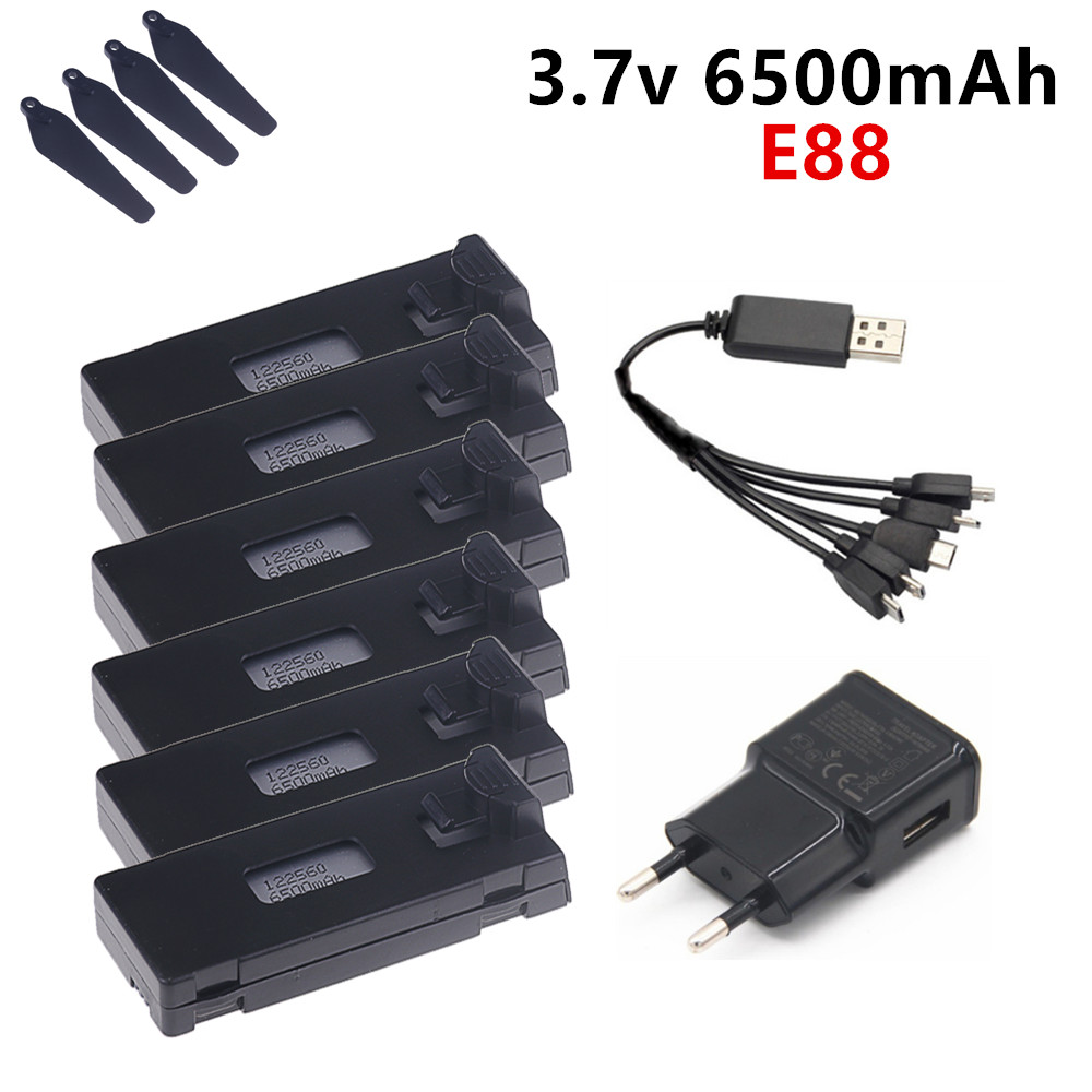 3.7V 6500mAh Lipo Battery For  - مراجعة Drone E88 Rc Quadcopter وسعره
