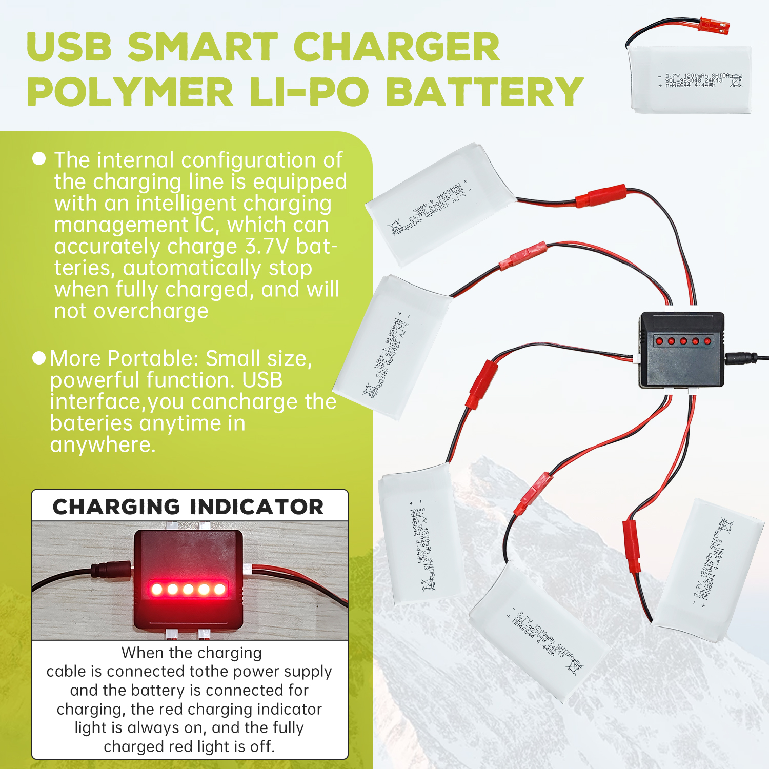 5PCS 3.7V 1200mAh 30C JST Plug - مراجعة Drone Mjx Rc وسعره