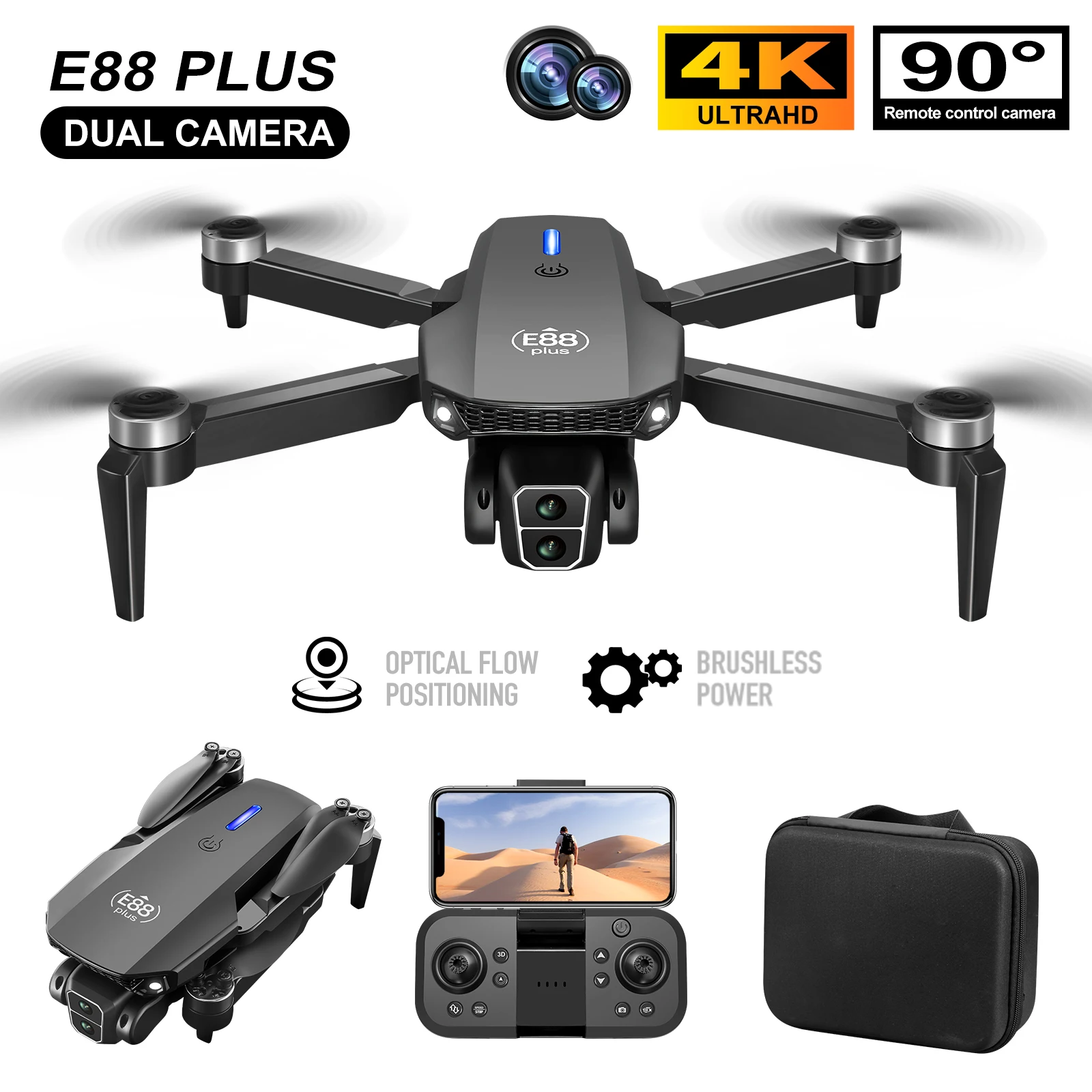 New E88 Plus Quadcopter Drone: - مراجعة Rc Drone E88 وسعره