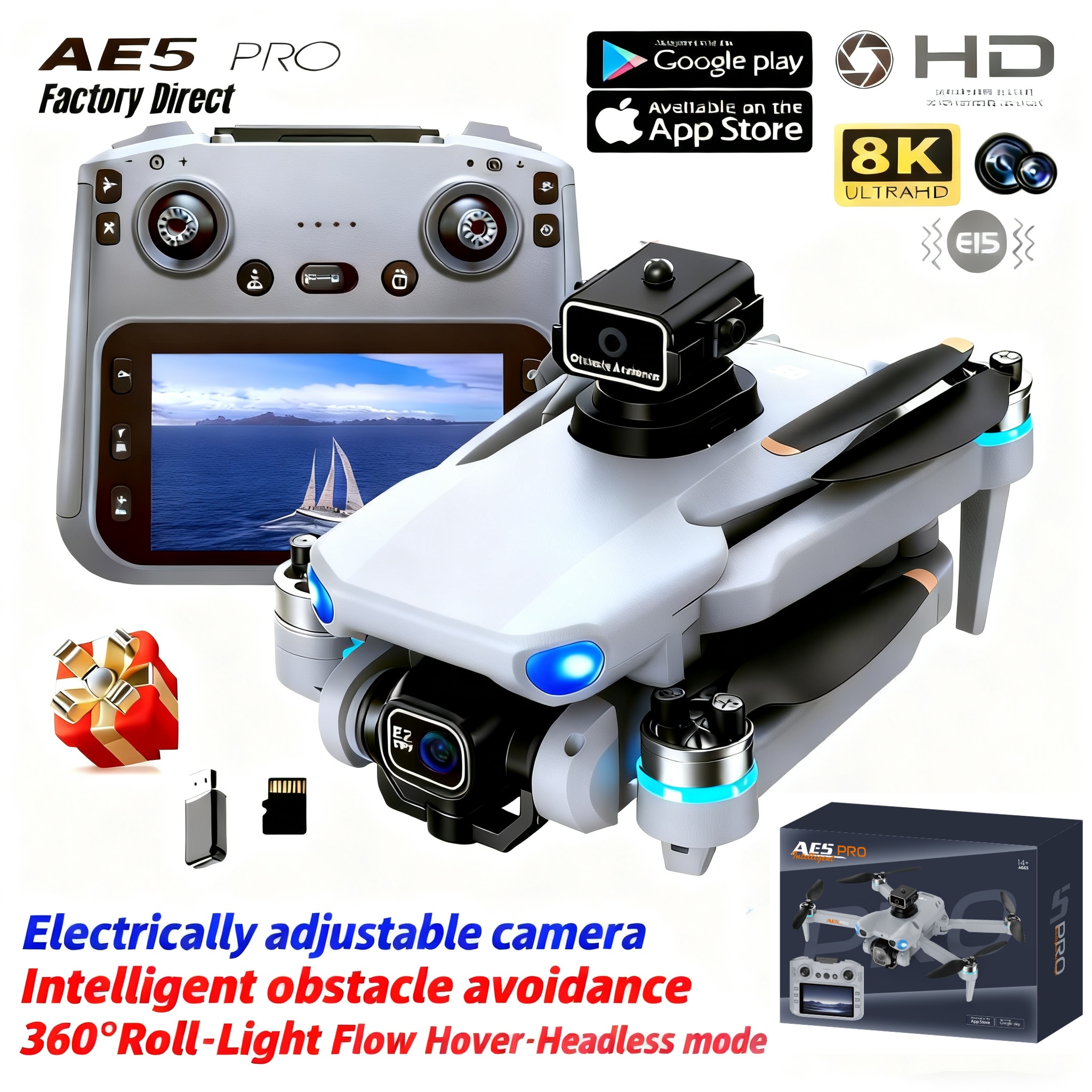 2026 New AE5 Pro Drone 8K HD 4 - مراجعة Rc Drone E88 وسعره