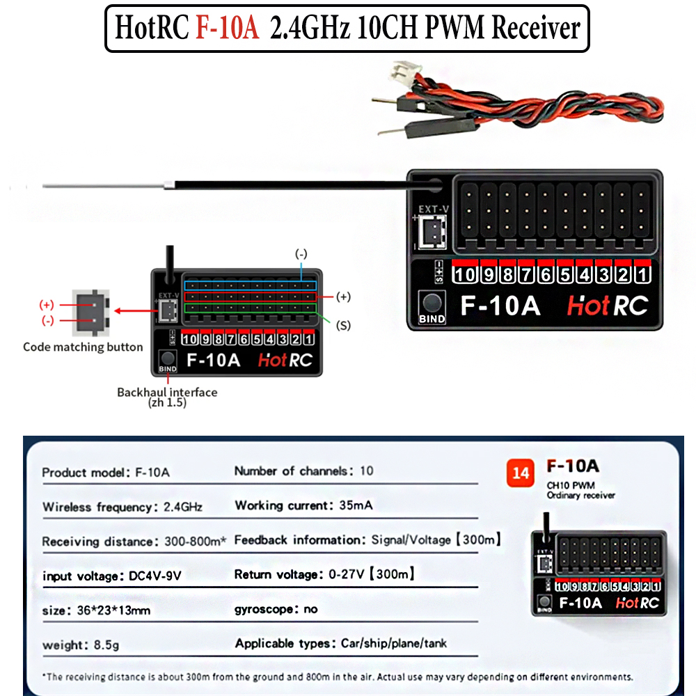 Hotrc Hot rc HT-10A HT10A 2.4G - مراجعة Drone Rc Parts وسعره