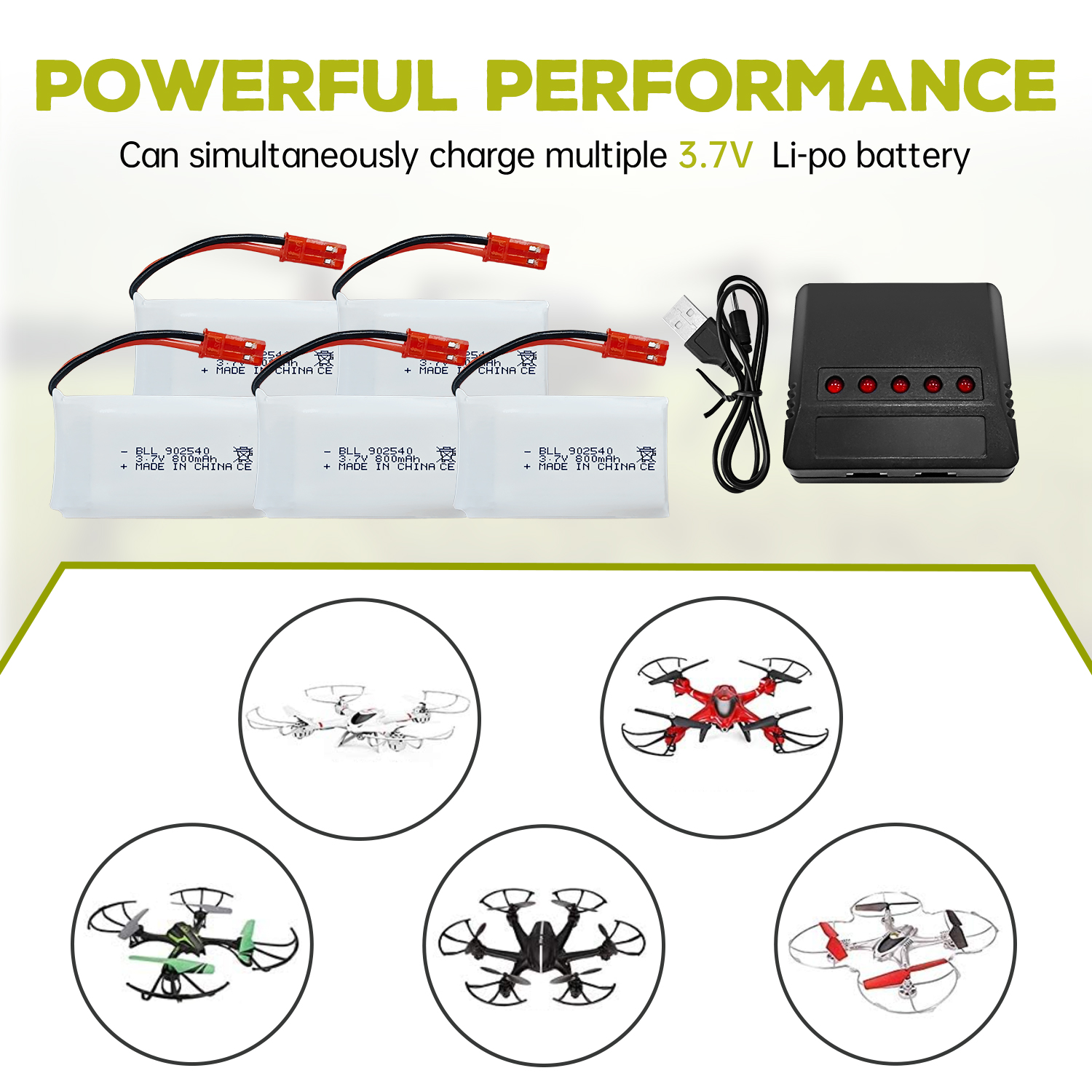5PCS 3.7V 800mAh 30C Lipo Batt - مراجعة Drone Mjx Rc وسعره