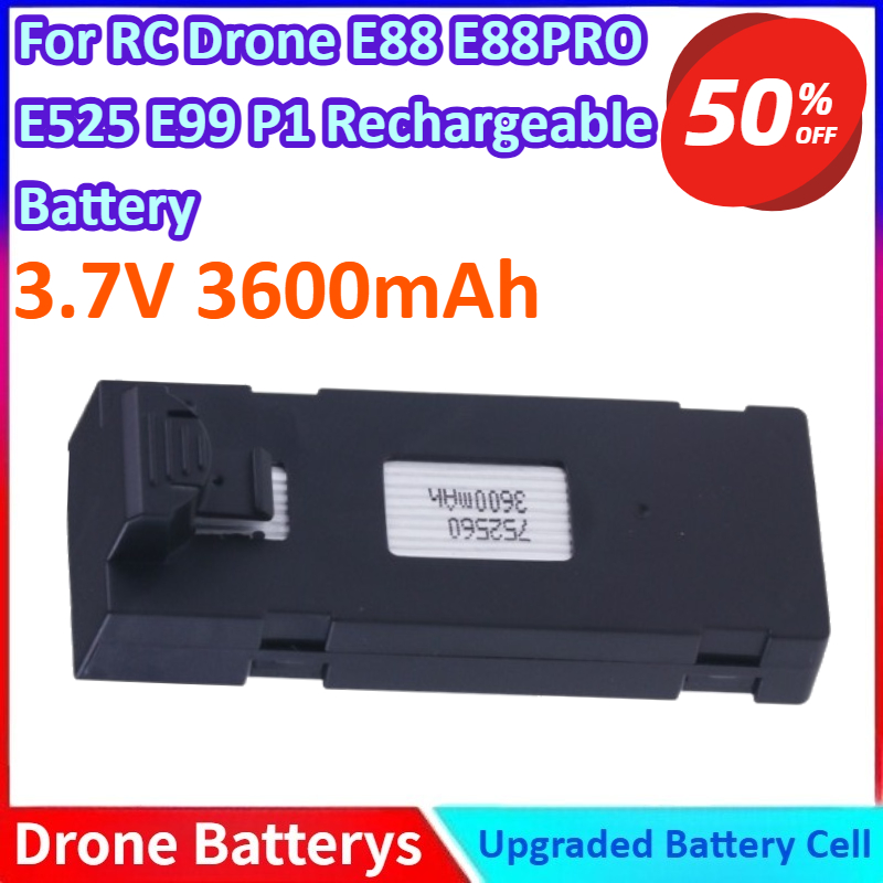 3.7V 3600mAh New Li-ion Batter - مراجعة Drone E88 Rc Quadcopter وسعره