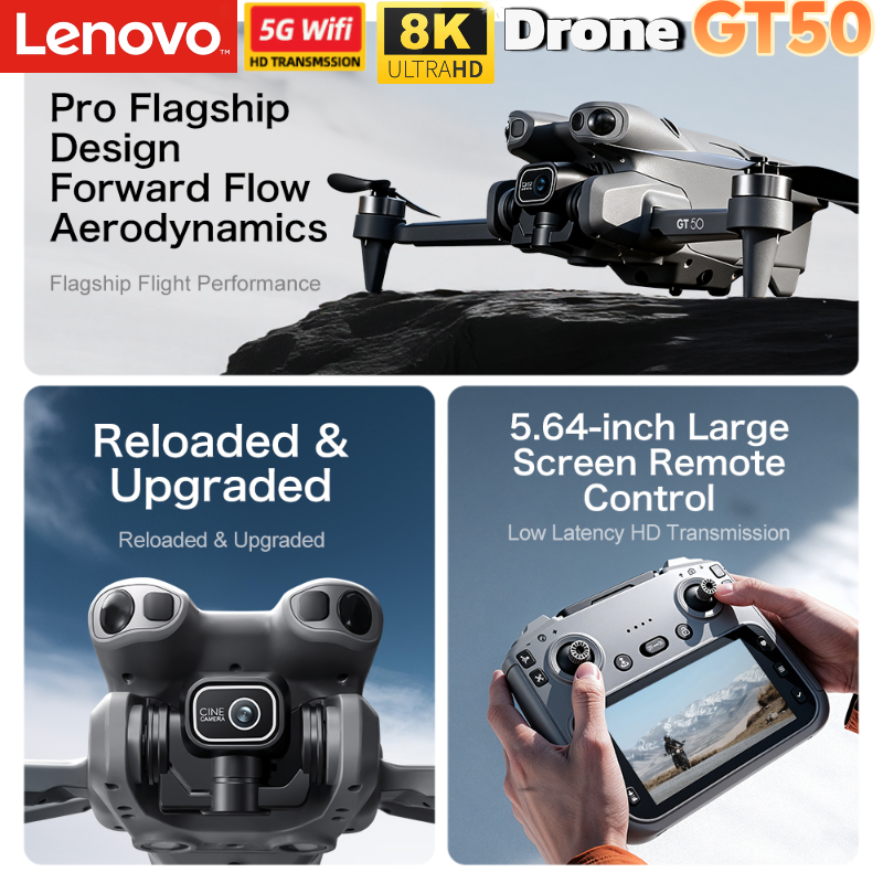 Lenovo Drone 8K Camera GT8 GT5 - مراجعة Drone Gt8 Rc وسعره