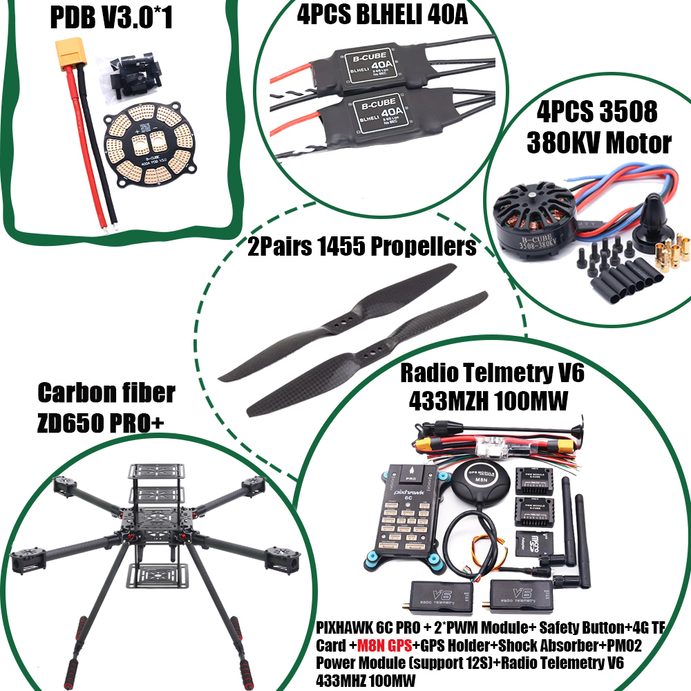 RCtoSky ZD650 PRO+ 650mm Ardup - مراجعة Heavy Lift Drone Frame وسعره