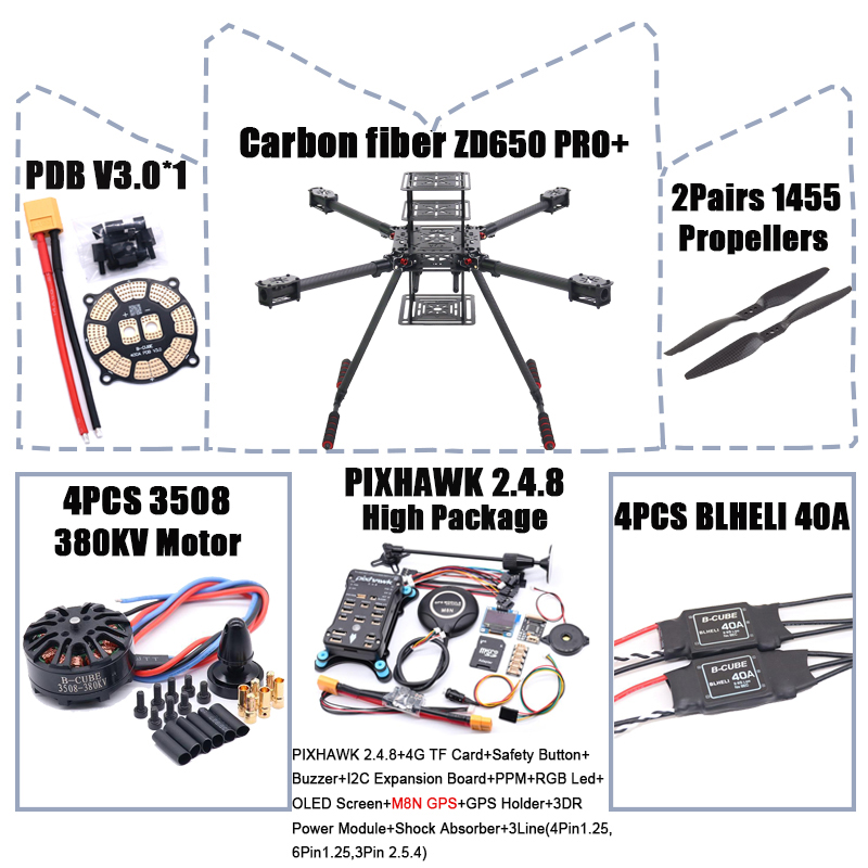 RCtoSky ZD650 PRO+ 650mm Ardup - مراجعة Heavy Lift Drone Frame وسعره