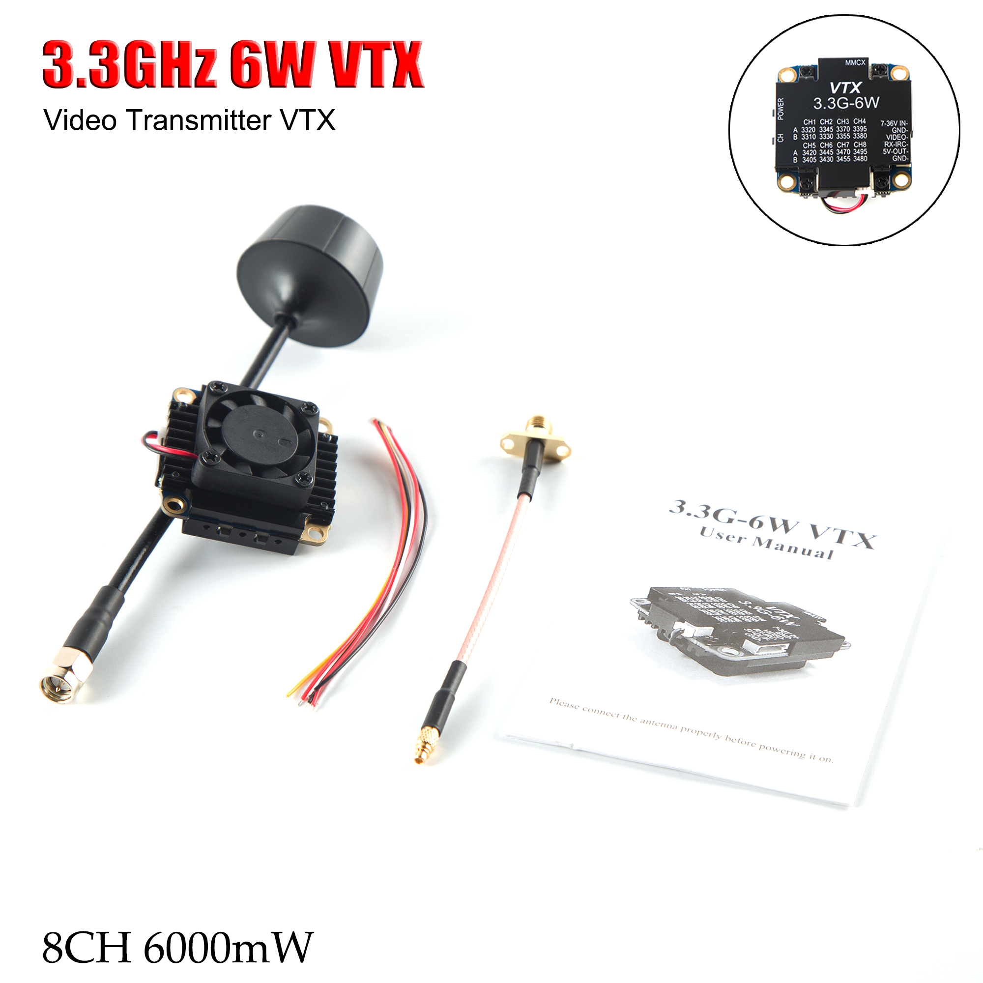 FPV Video Transmitter 3.3G 6W  - مراجعة Drone With Rc Controller وسعره