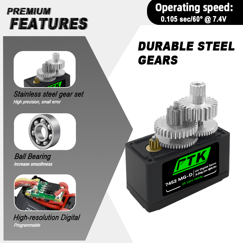 PTK 7452 MG-D 9g Digital Servo - مراجعة Drone Rc Aircraft وسعره